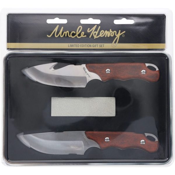 Schrade Uncle Henry Gift Set - Brown Wood & Stone