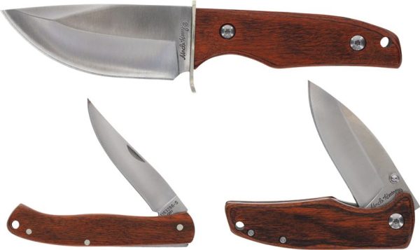 Schrade Uncle Henry Fixed/Folder Set - Brown Wood