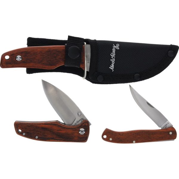 Schrade Uncle Henry Fixed/Folder Set - Brown Wood