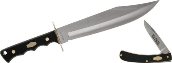 Schrade Old Timer Bowie & Folder Combo - Brown Delrin