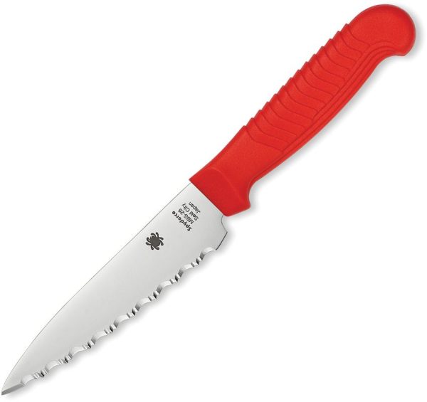 SCK05SRD.jpg Spyderco Paring Knife Spyderedge Red