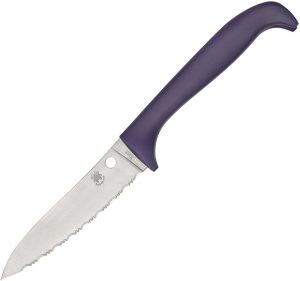 Spyderco Counter Critter Purple Serrated Folding Knife