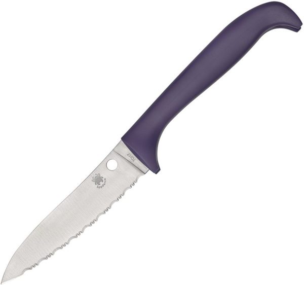 Spyderco Counter Critter Purple Serrated Folding Knife