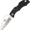 Spyderco Ladybug 3 Lockback Serrated Black FRN