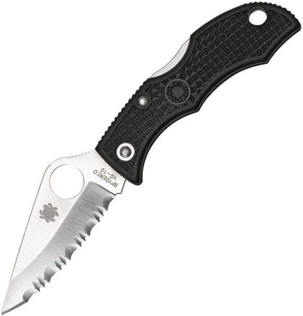 Spyderco Ladybug 3 Lockback Serrated Black FRN