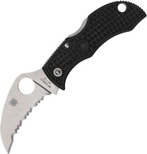 Spyderco Manbug Hawkbill Serrated Lockback - Black