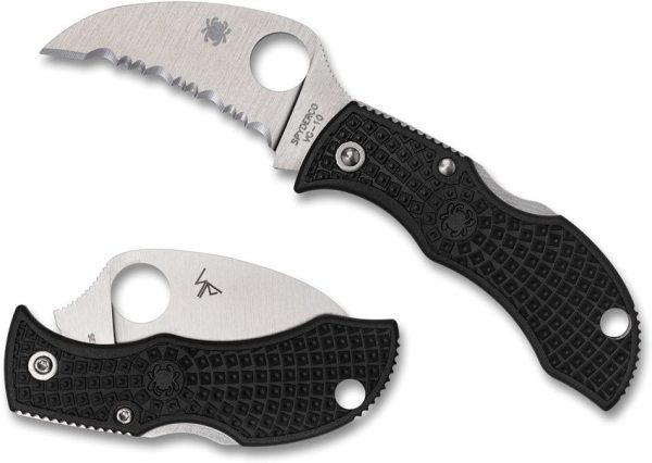 Spyderco Manbug Hawkbill Serrated Lockback - Black