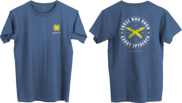 Spyderco Those Who Know T-Shirt Blue 2XL - Cotton