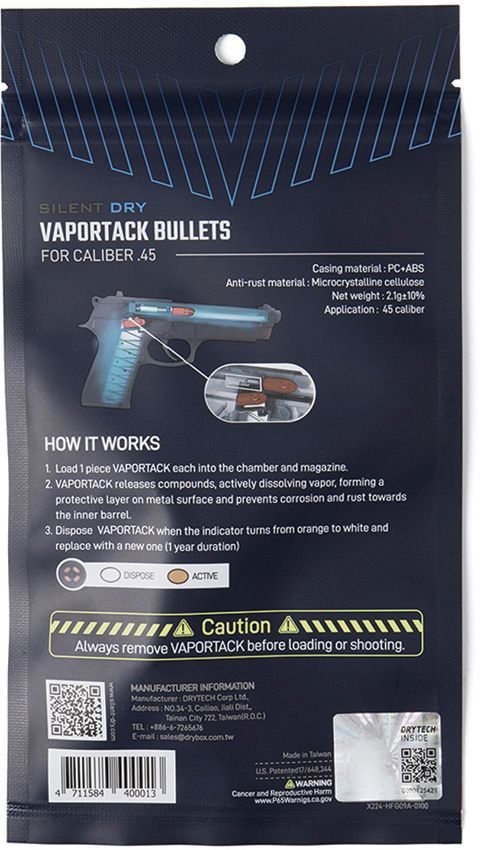 Silent Dry Vaportack Dehumidifier - 45 Cal Barrel Insert