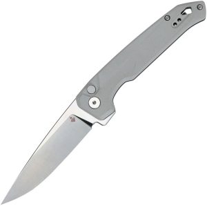 DOTS Gear Dude Button Lock Gray Folding Knife 8Cr14MoV