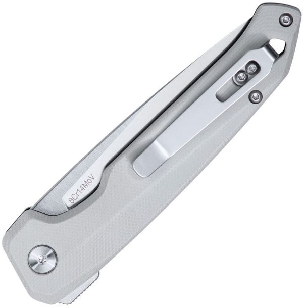 DOTS Gear Dude Button Lock Gray Folding Knife 8Cr14MoV