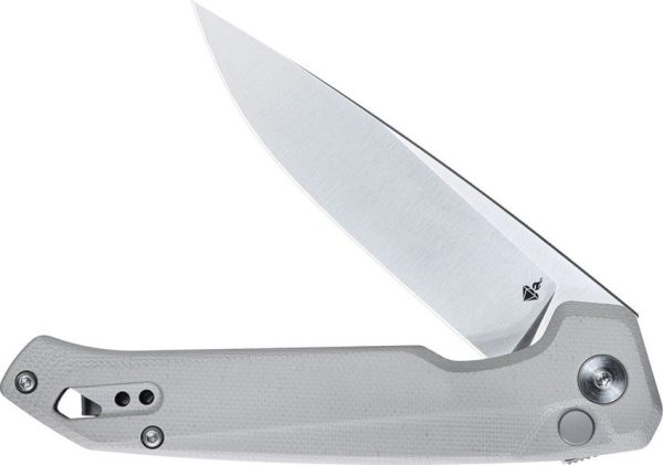 DOTS Gear Dude Button Lock Gray Folding Knife 8Cr14MoV