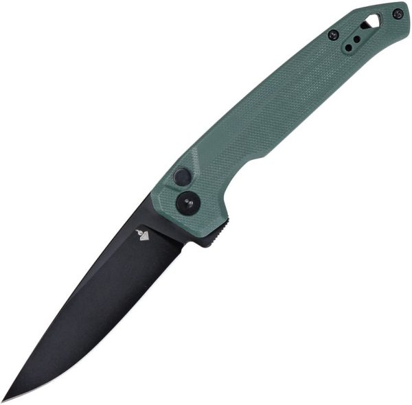 DOTS Gear Dude Button Lock Green Folding Knife 8Cr14MoV