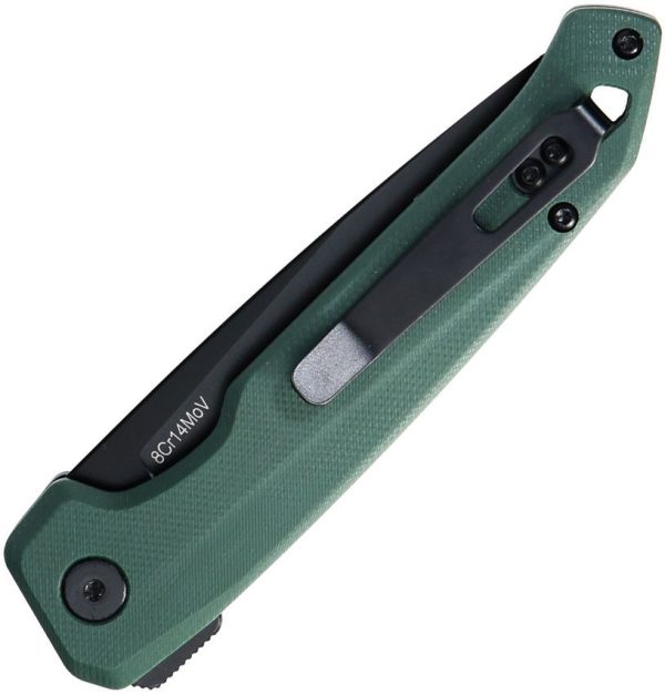 DOTS Gear Dude Button Lock Green Folding Knife 8Cr14MoV