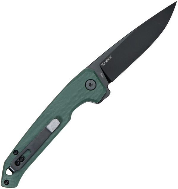 DOTS Gear Dude Button Lock Green Folding Knife 8Cr14MoV