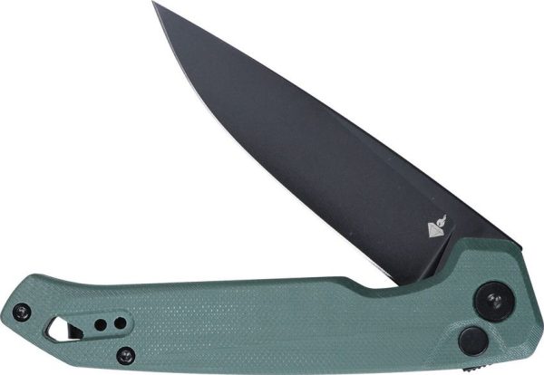 DOTS Gear Dude Button Lock Green Folding Knife 8Cr14MoV