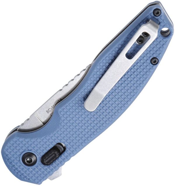 DOTS Gear Stevia Crossbar Lock Blue Folding Knife 8Cr14MoV
