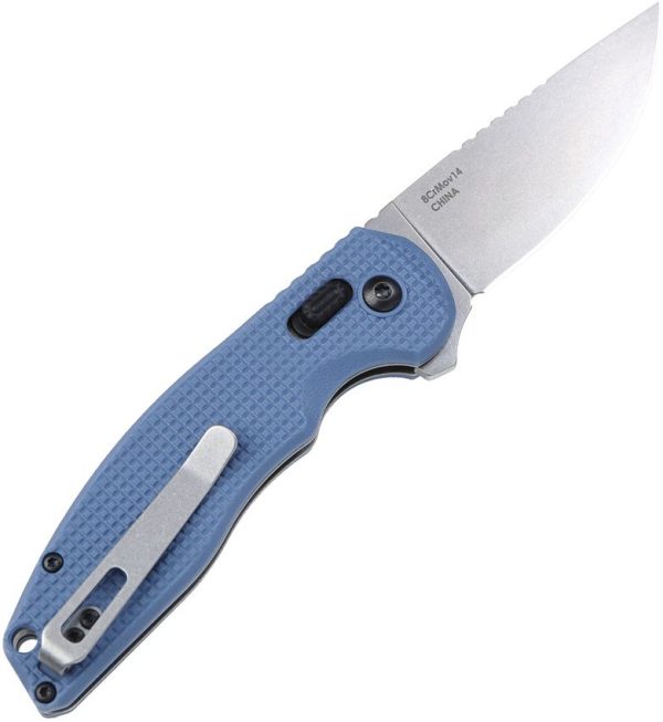 DOTS Gear Stevia Crossbar Lock Blue Folding Knife 8Cr14MoV