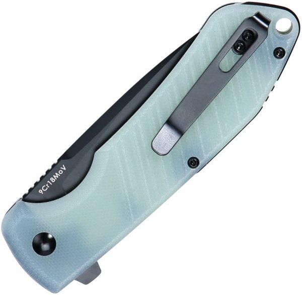 DOTS Gear Aria Linerlock Jade G10 Folding Knife 3" Black Blade