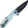 DOTS Gear Aria Linerlock Jade G10 Folding Knife 3" Black Blade