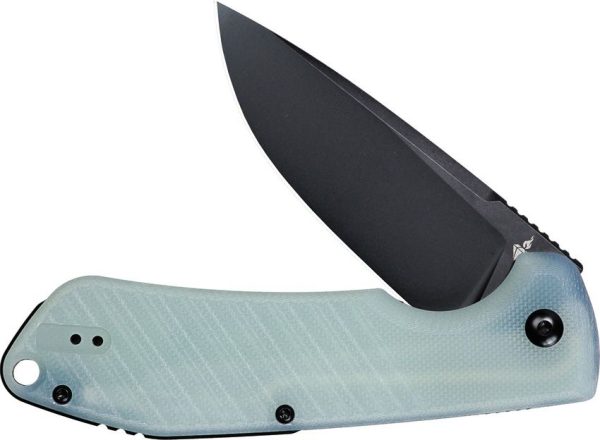 DOTS Gear Aria Linerlock Jade G10 Folding Knife 3" Black Blade