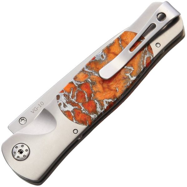 Santa Fe Stoneworks Tesoro Button Lock - Orange Coral