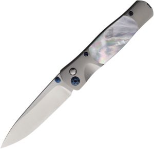 Santa Fe Stoneworks Button Lock Mother of Pearl Folding Knife