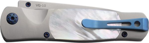 Santa Fe Stoneworks Button Lock Mother of Pearl Folding Knife