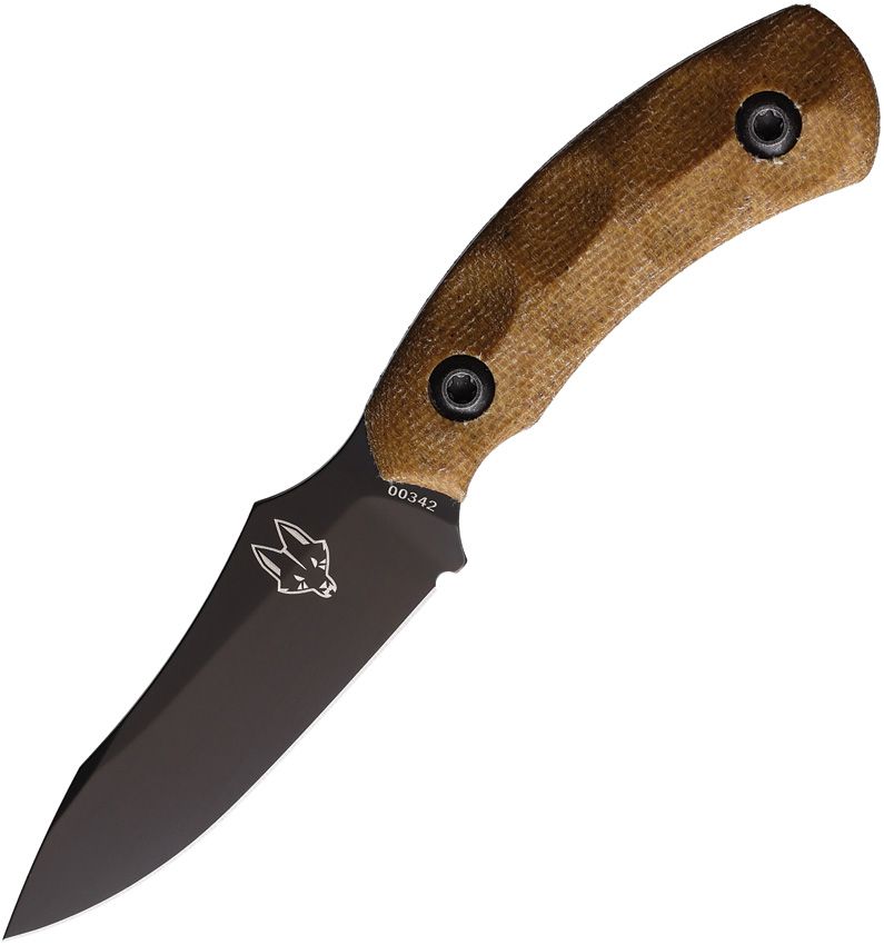 Southern Grind Jackal Pup Fixed Blade Knife 2.88" Black PVD 8670 Steel w/ Sheath