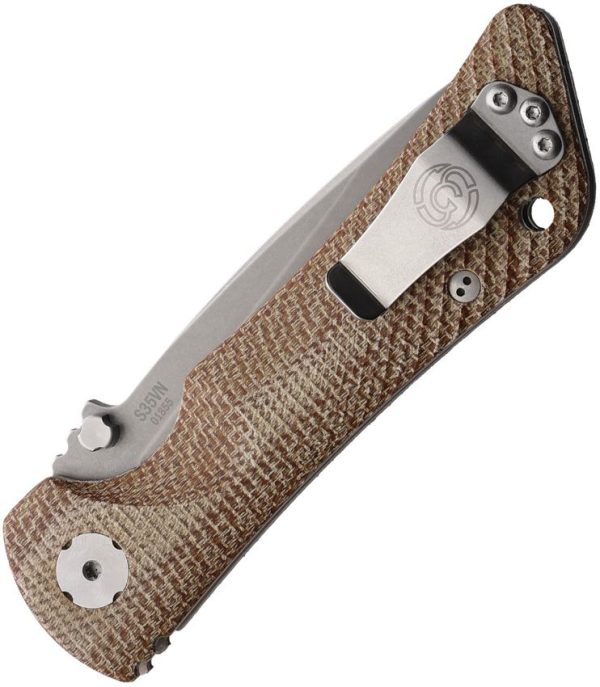 Southern Grind Spider Monkey DP Tan Micarta Folding Knife S35VN