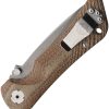 Southern Grind Spider Monkey Tanto S35VN Folding Knife Tan Micarta
