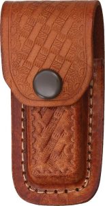 Sheaths Brown Leather Basketweave Folding Sheath - Small