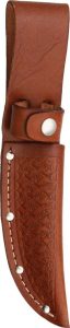 Sheaths Straight Knife Sheath - Brown Basketweave Leather 4in