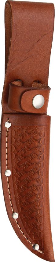 SH1133.jpg Sheaths Straight Knife Sheath - Brown Basketweave Leather 4in