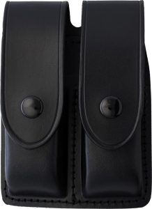Sheaths Double Magazine Pouch - Black Smooth Leather