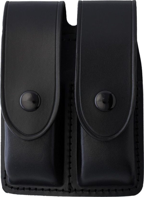 Sheaths Double Magazine Pouch - Black Smooth Leather