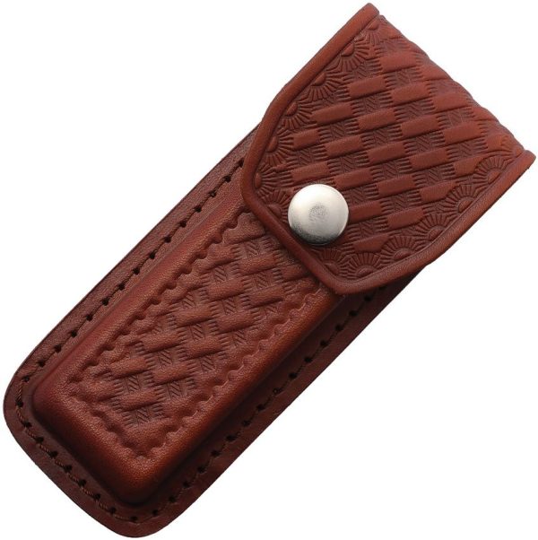 Sheaths Leather Belt Pouch Brown Basket Weave