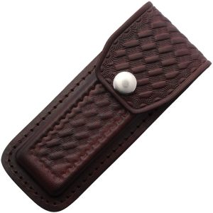 Sheaths Leather Belt Pouch - Red/Brown Basket Weave