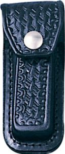 Sheaths Leather Belt Pouch - Black Basket Weave Medium