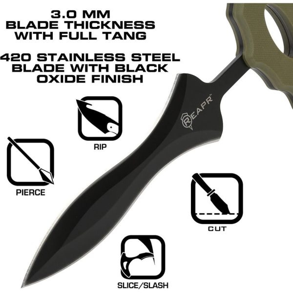 Reapr Versa Push Dagger - OD Green G10 Double Edge