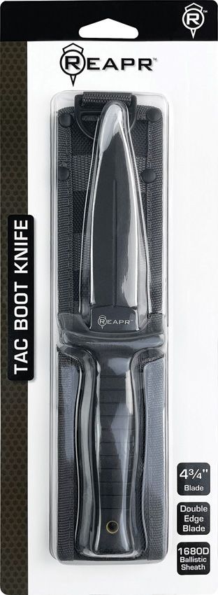 Reaper Tac Boot Knife 9in Double-Edge - Black