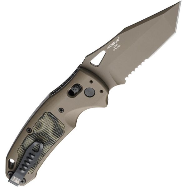 Sig K-320 AXG Button Lock Folding Knife - Dark Earth