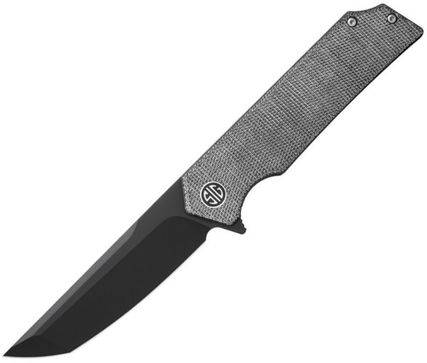 SIG TSURU Grey Black Micarta Folding Knife Linerlock