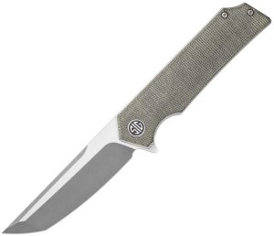 SIG TSURU Linerlock OD Green Folding Knife Micarta