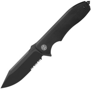 SIG VALIDUS Linerlock Black Serrated Folding Knife G10