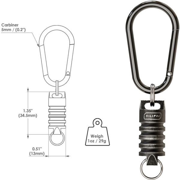 SILIPAC Mag-Beads Stainless Carabiner - Stonewash