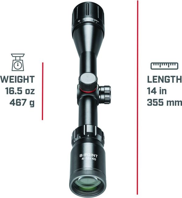 Simmons 8 Point 4-12x40mm Rifle Scope Weaver Rings Black