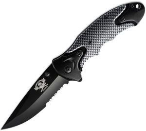 SKW17001.jpg Skallywag Tactical Orca Linerlock Black Aluminum Folding Knife