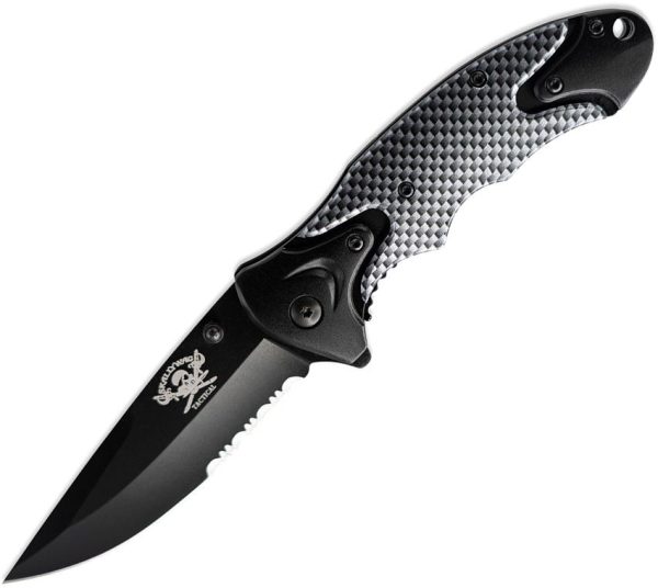 Skallywag Tactical Orca Linerlock Black Aluminum Folding Knife