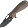 Skallywag Tactical Mudskipper Linerlock Folding Knife Brown Micarta